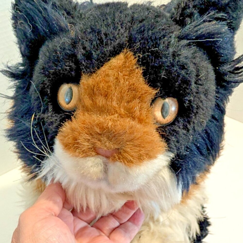 Avanti Calico Cat Long Hair Plush Wallace Berrie Jockline Italy 1983 Stuffed Toy